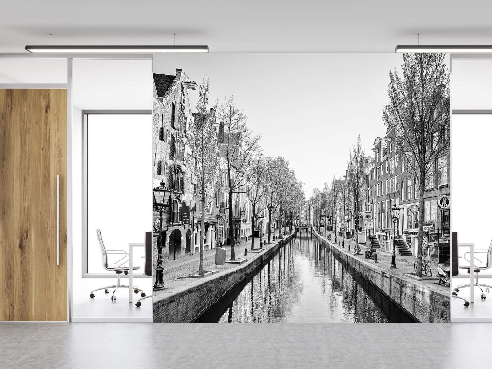 Zwart Wit behang - Amsterdam in zwart wit - Kantoor 11