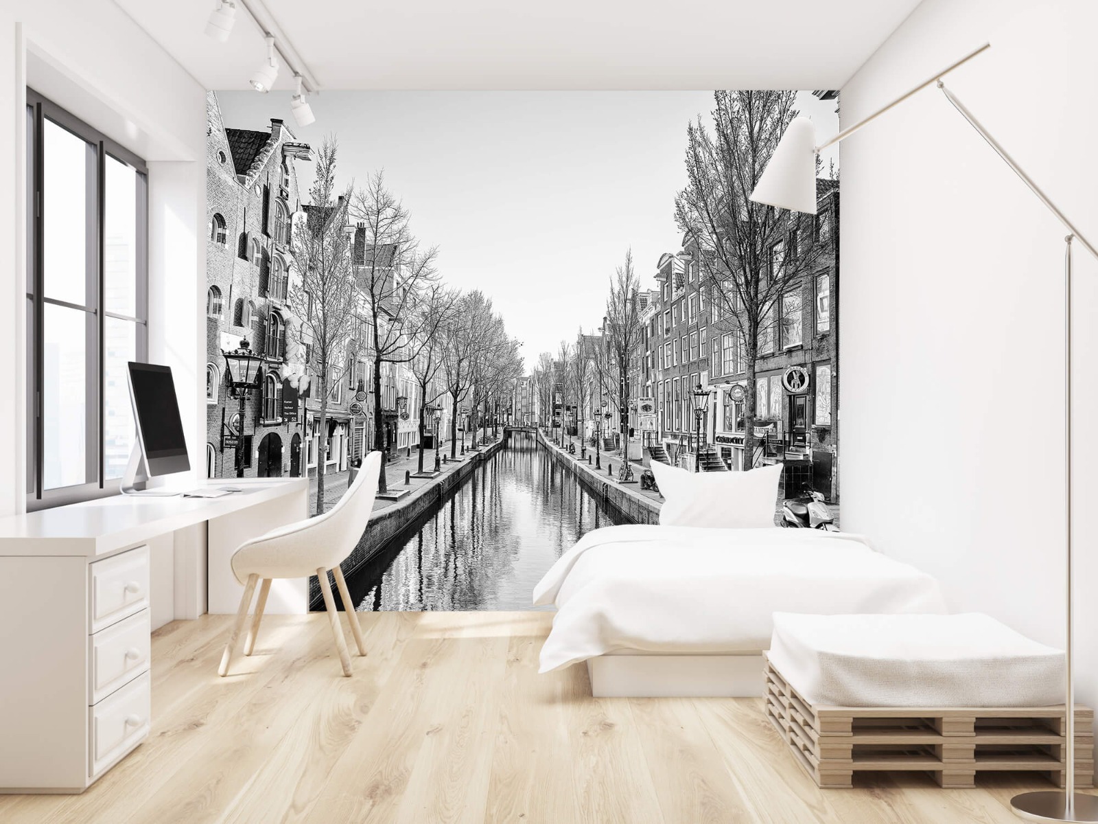 Zwart Wit behang - Amsterdam in zwart wit - Kantoor 22