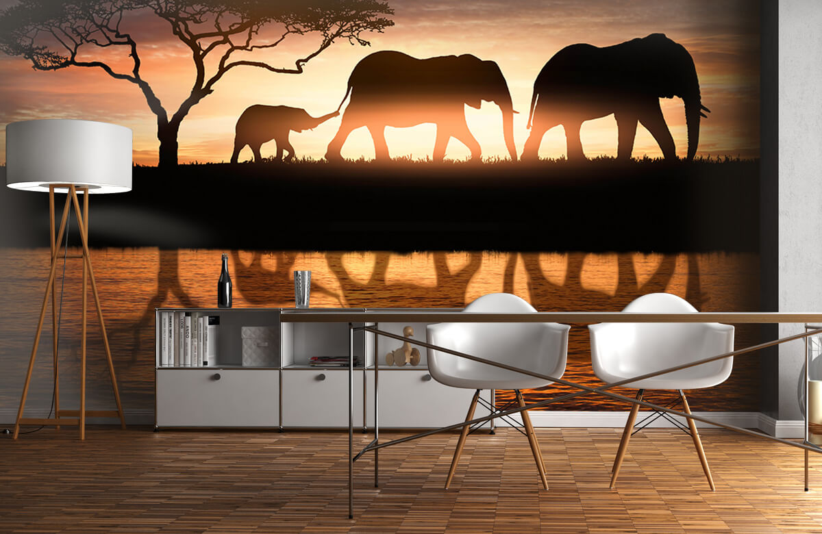 Dieren Olifanten in savanne 11