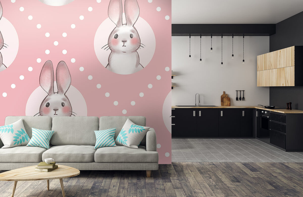 Dieren Roze konijnen patroon 10