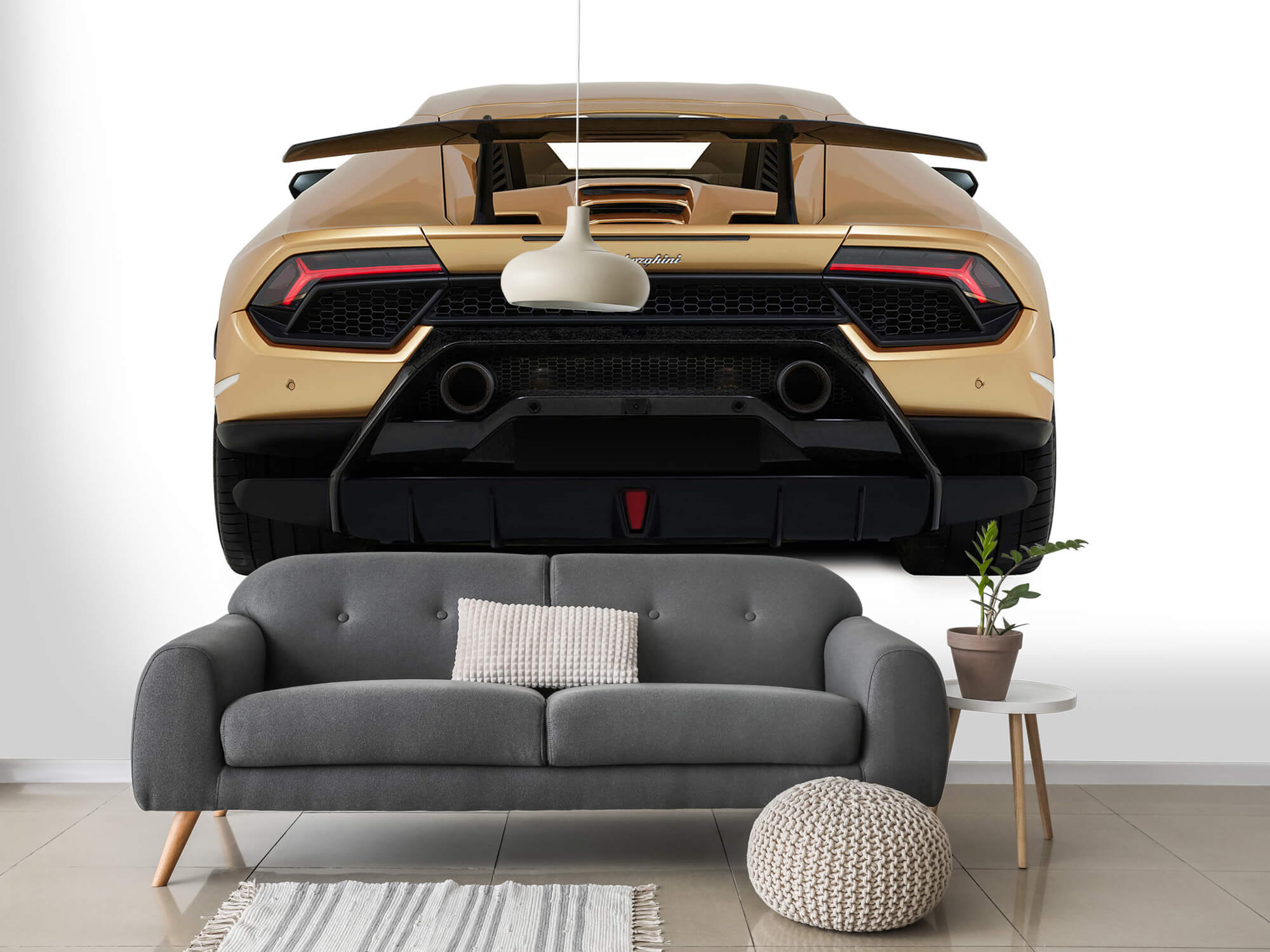 Wallpaper Lamborghini Huracán - Achterkant, wit 3