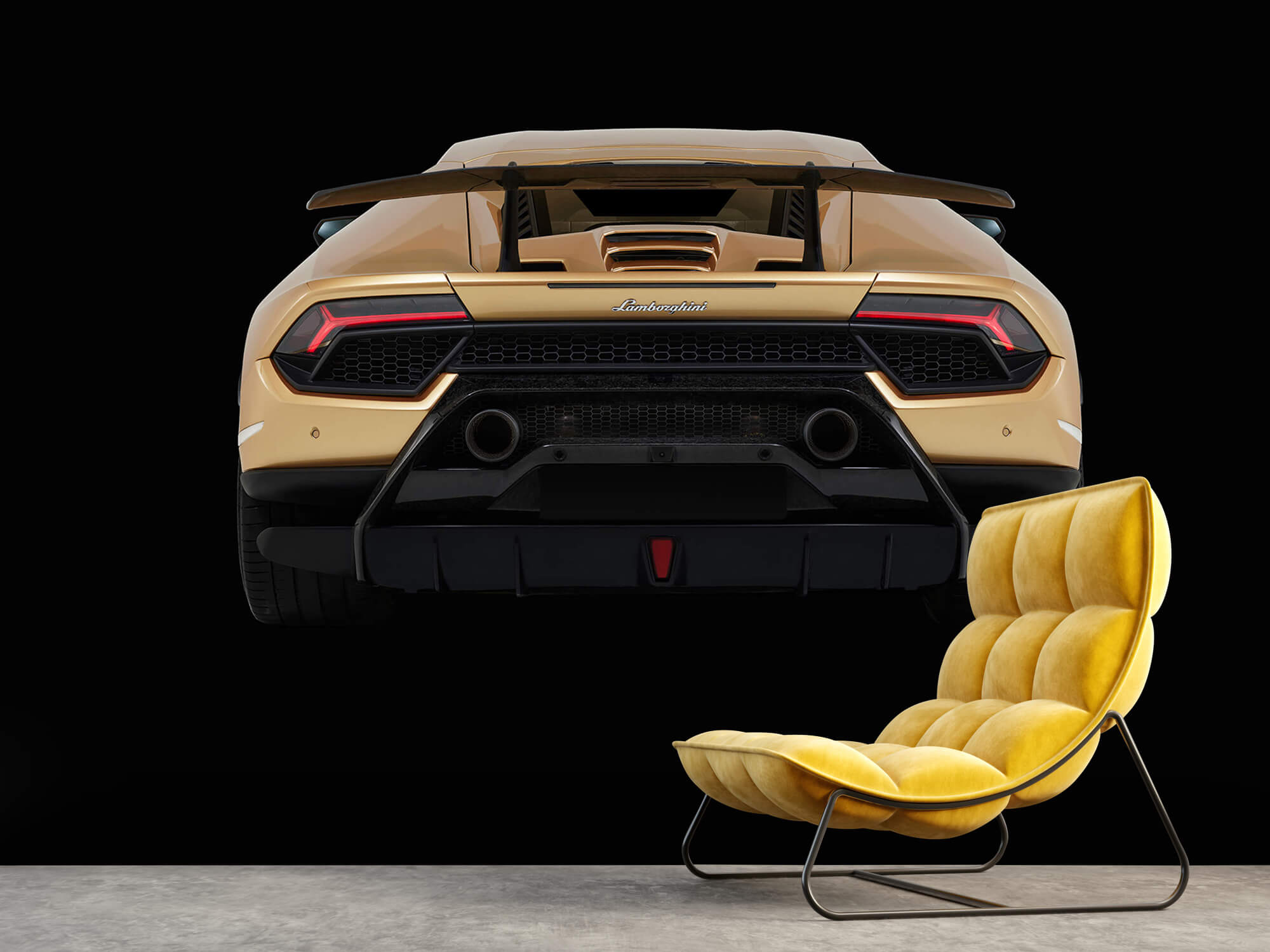 Wallpaper Lamborghini Huracán - Achterkant, zwart 10