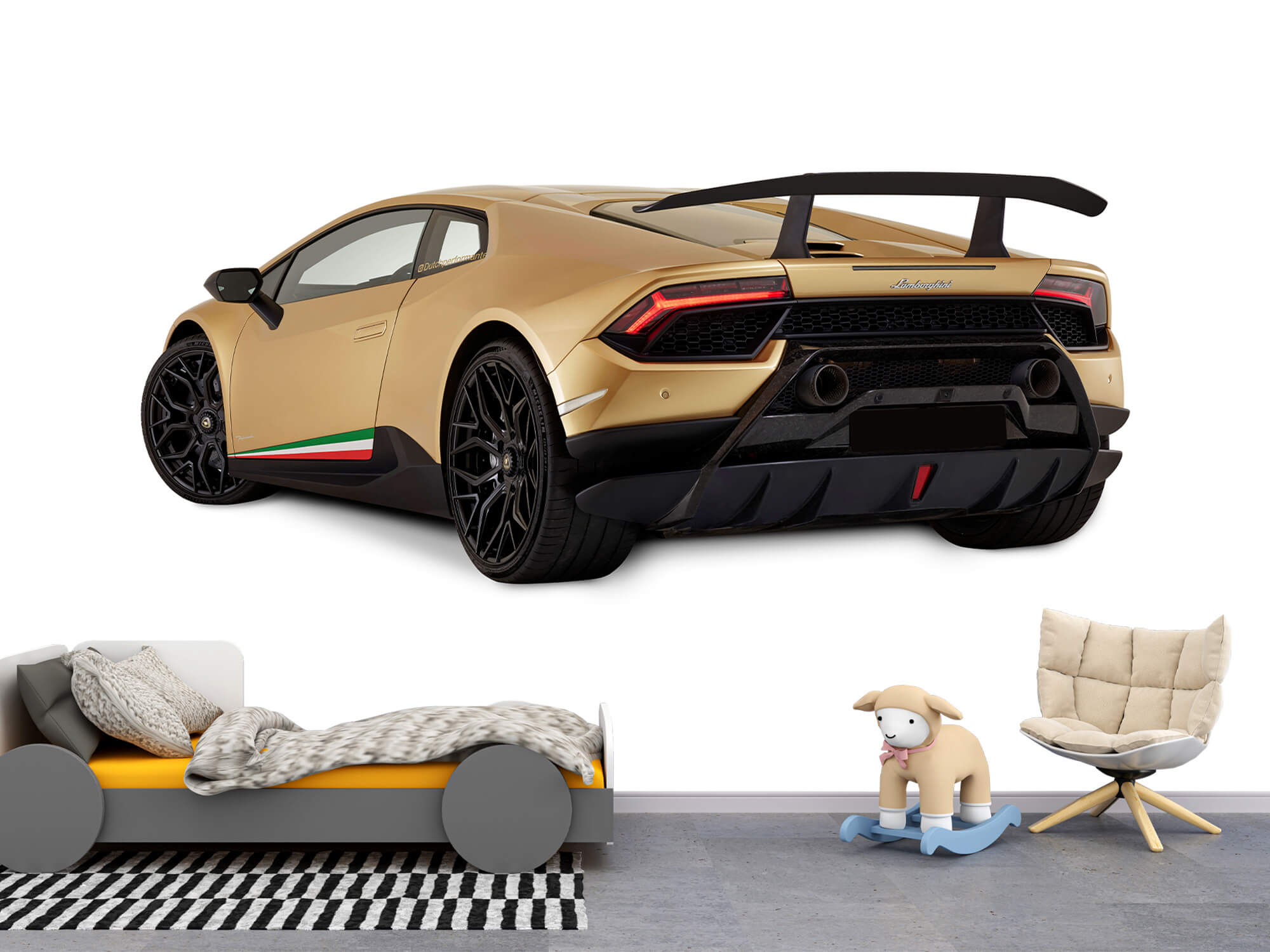 Wallpaper Lamborghini Huracán - Linker achterkant, wit 10