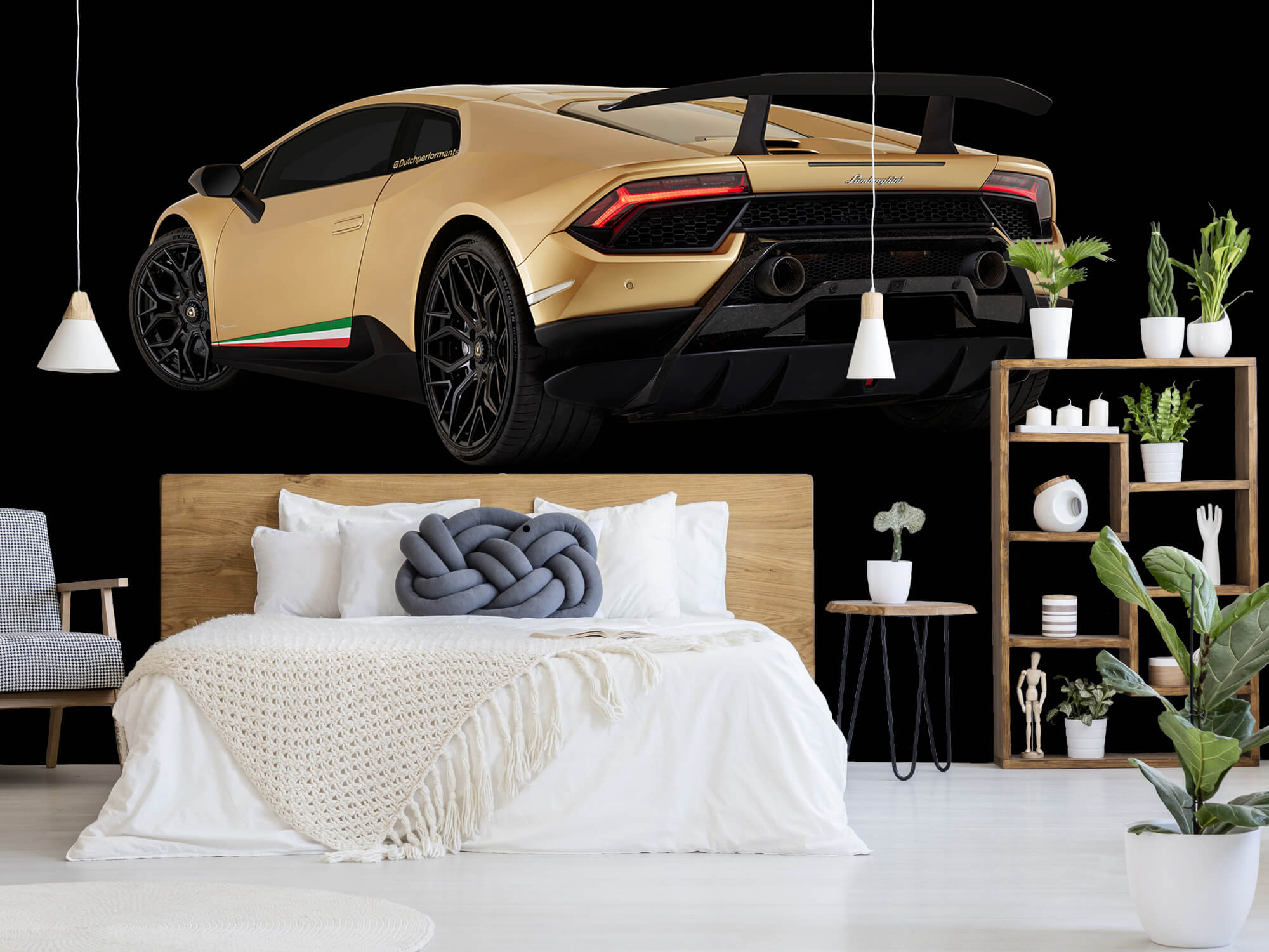 Wallpaper Lamborghini Huracán - Linker achterkant, zwart 1