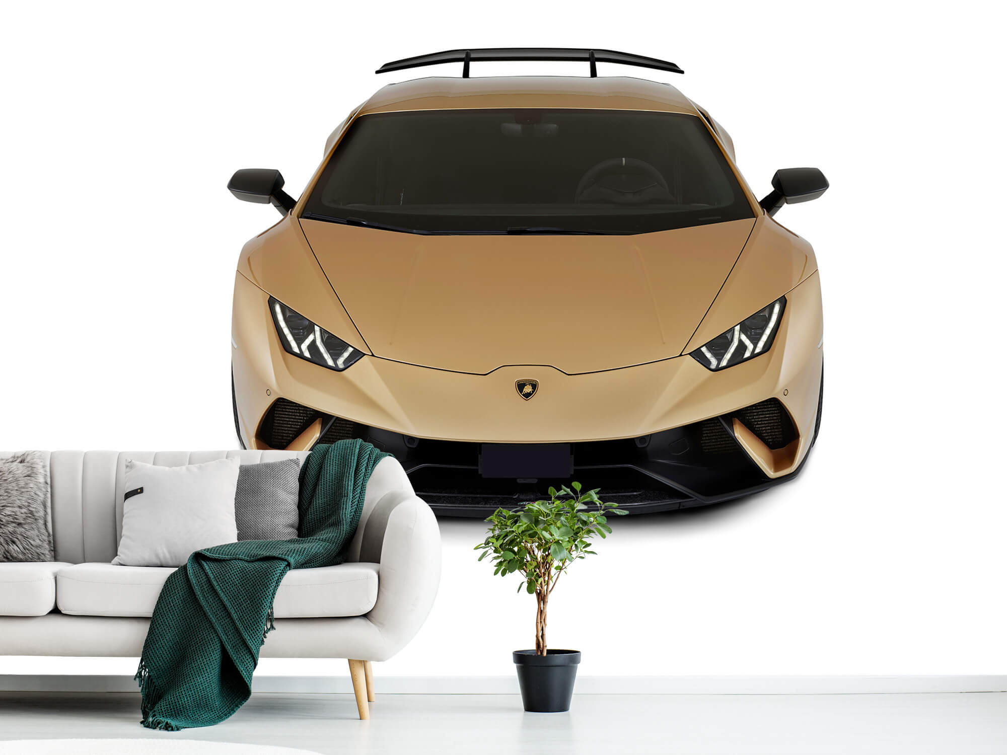 Wallpaper Lamborghini Huracán - Voorkant vanaf boven, wit 1