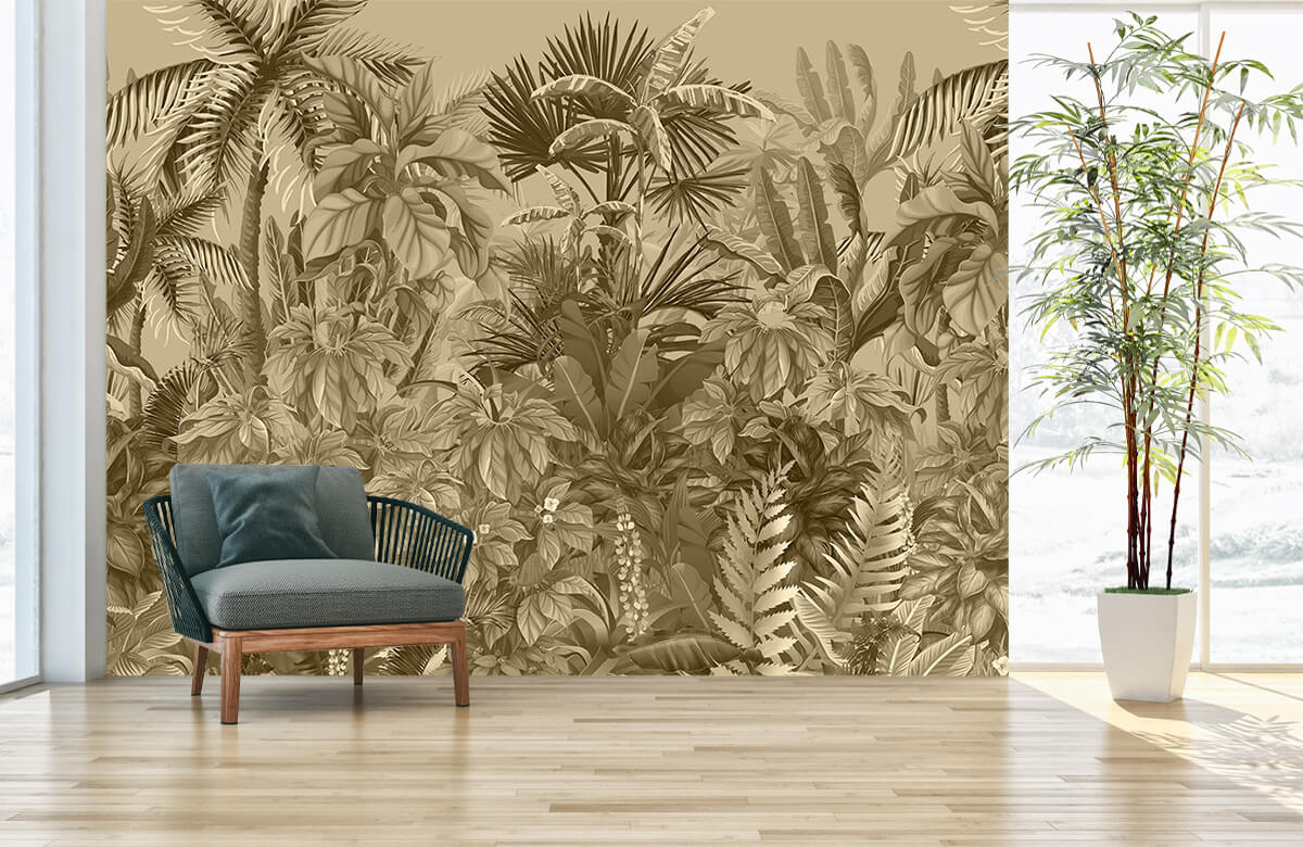 wallpaper Sepia tropische jungle 3