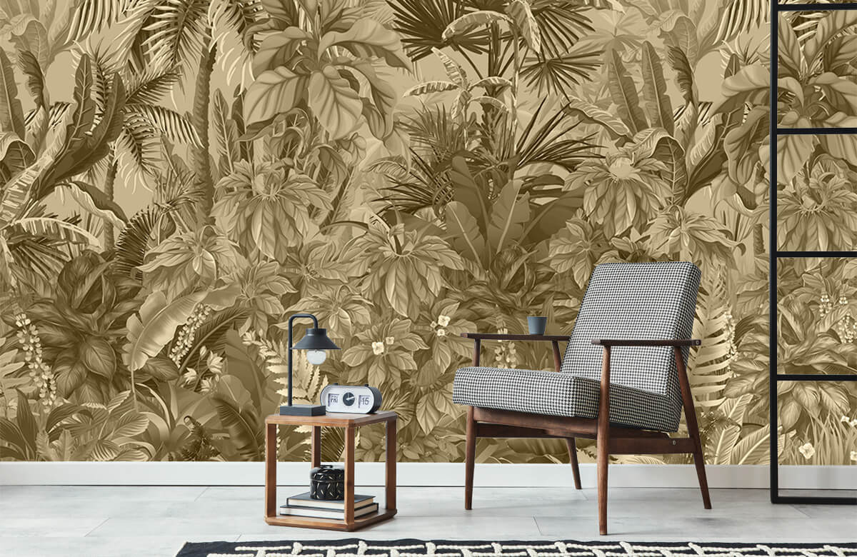 wallpaper Sepia tropische jungle 4