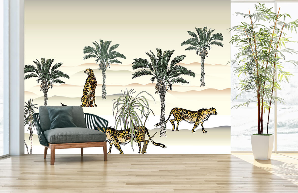 wallpaper Illustratie luipaarden 2