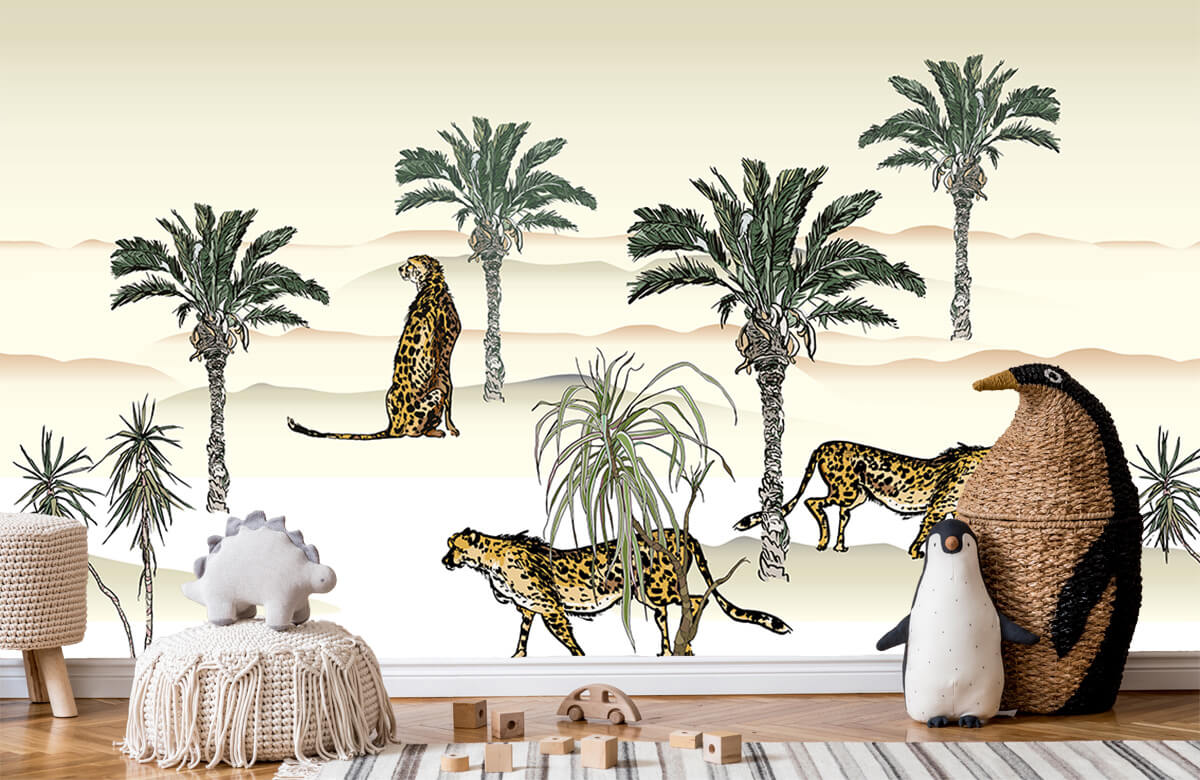 wallpaper Illustratie luipaarden 7