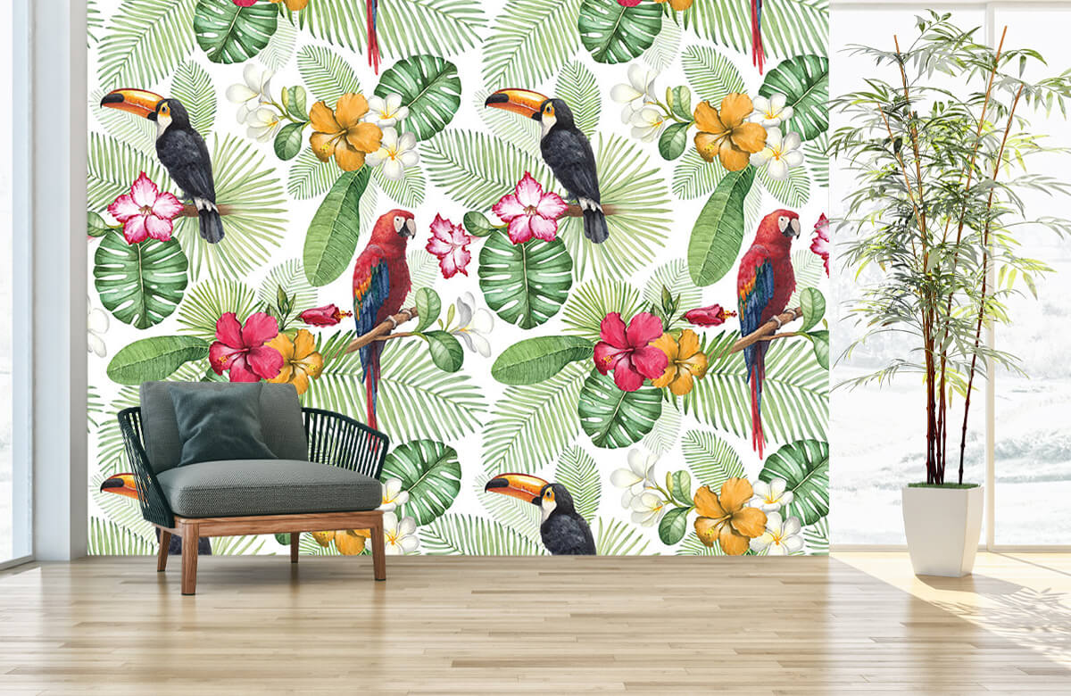 Wallpaper Toekan en papegaai 3