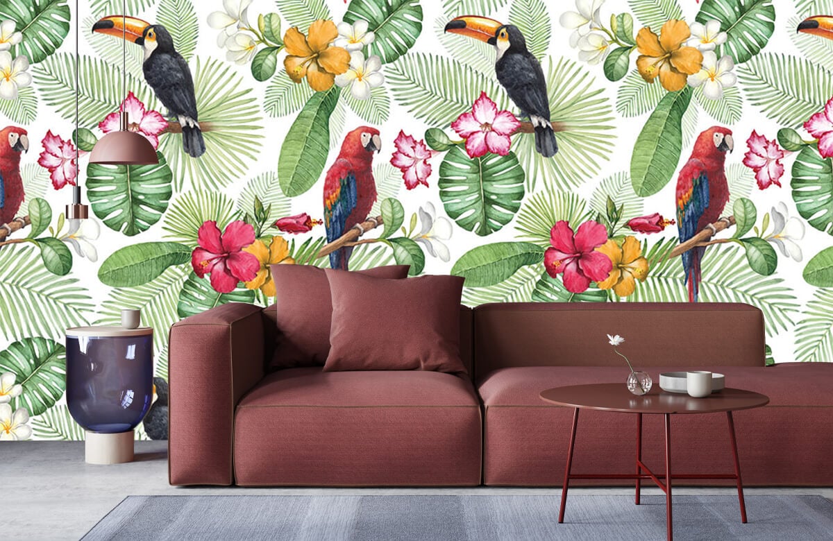 Wallpaper Toekan en papegaai 6