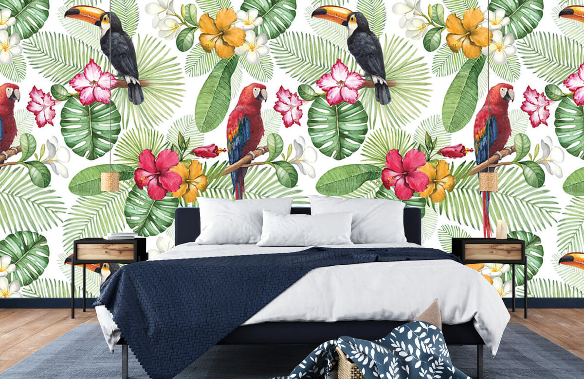 Wallpaper Toekan en papegaai 8