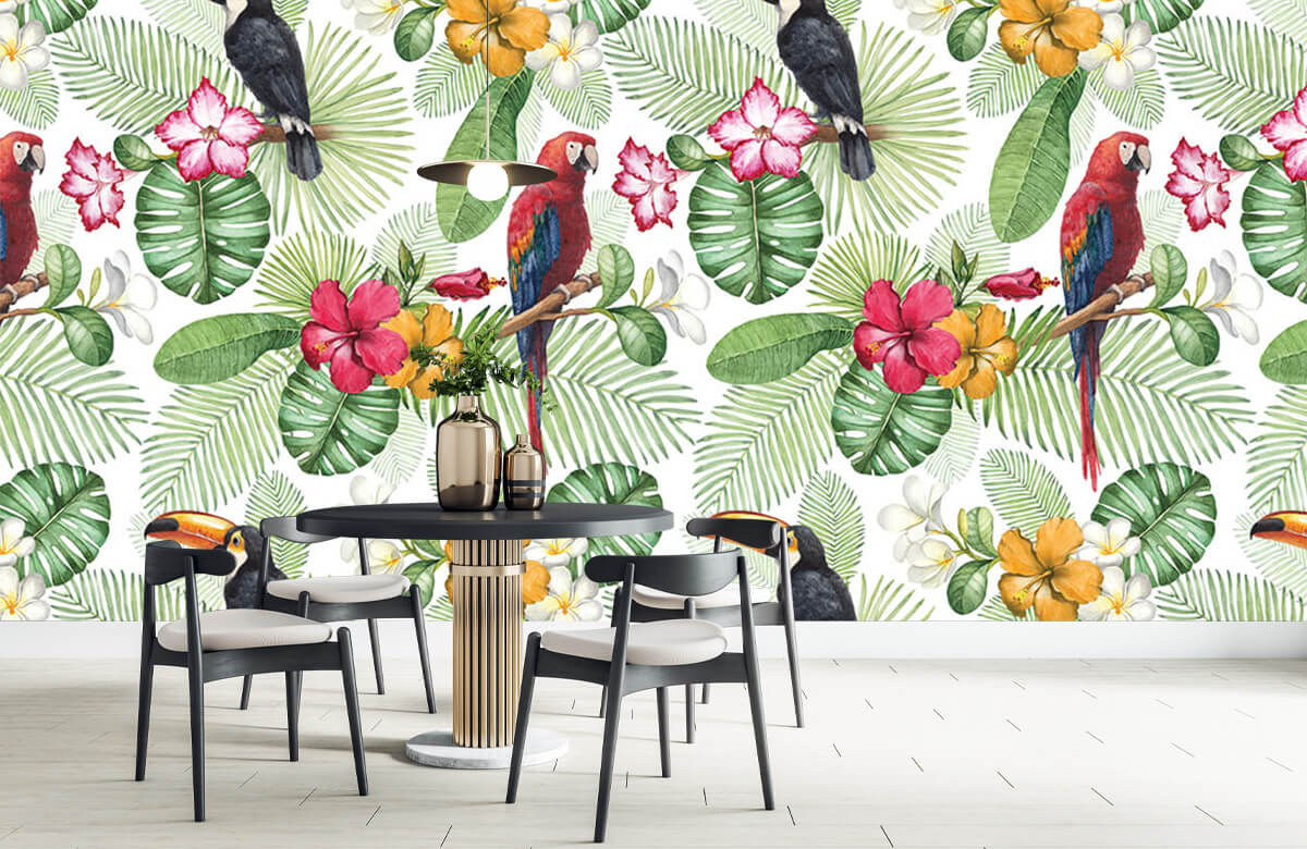 Wallpaper Toekan en papegaai 9