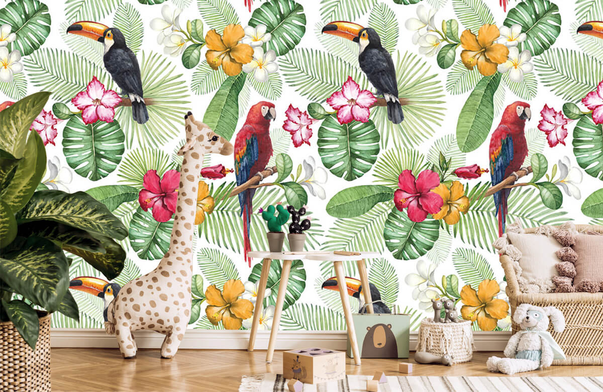 Wallpaper Toekan en papegaai 10