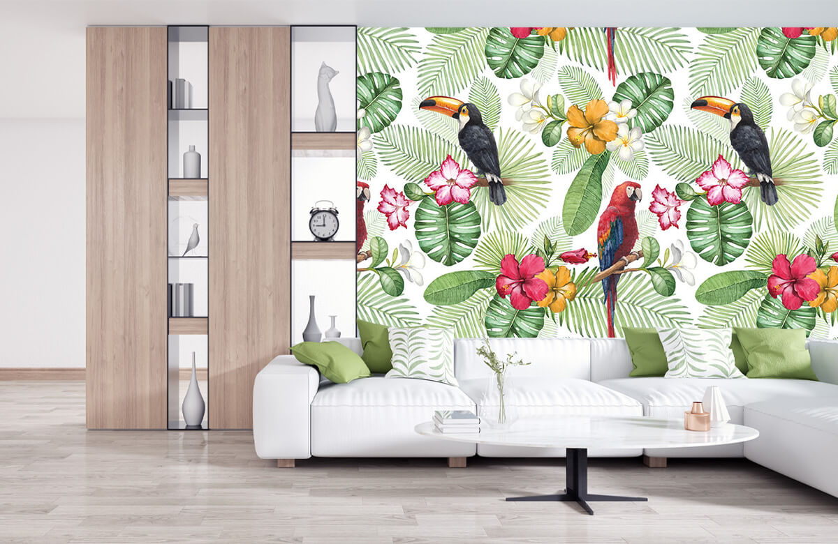 Wallpaper Toekan en papegaai 11
