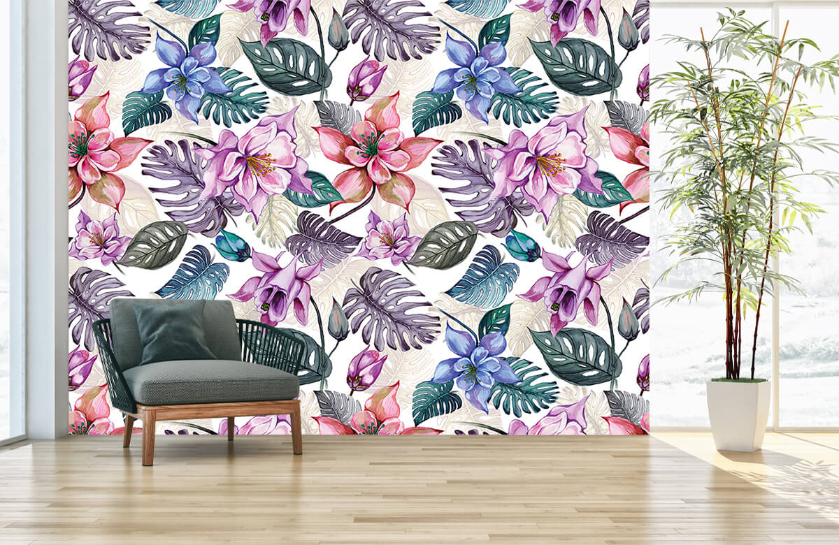 wallpaper Roze tropisch patroon 3