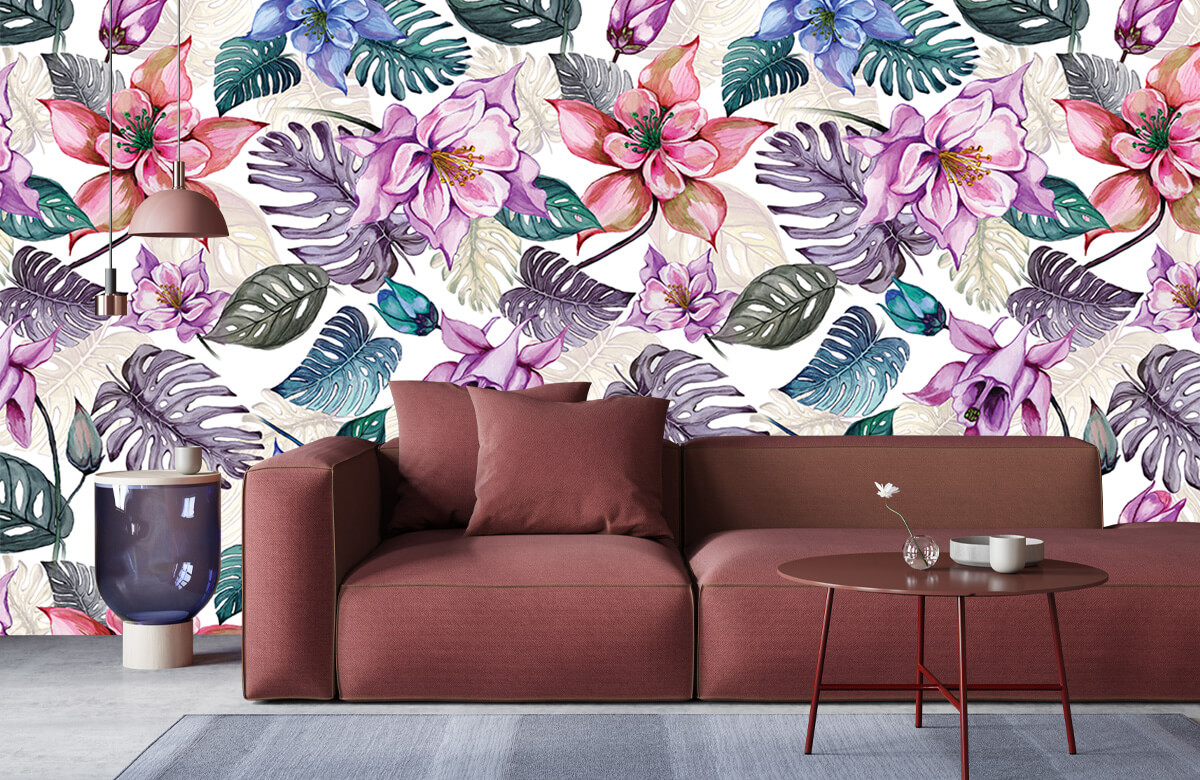 wallpaper Roze tropisch patroon 6