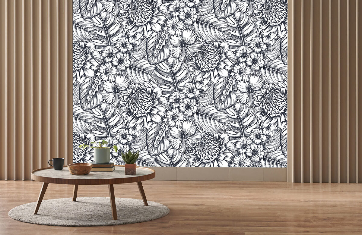 wallpaper Tekening van bloemen 3