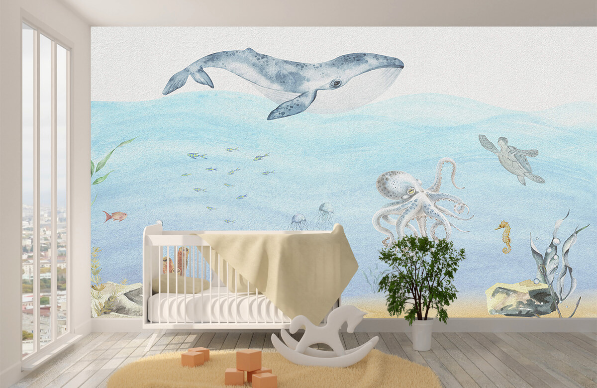 wallpaper Onderwaterwereld met een walvis 3