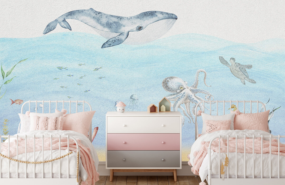wallpaper Onderwaterwereld met een walvis 5