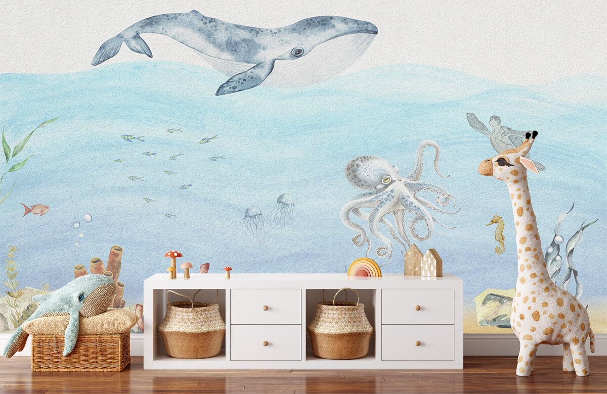 wallpaper Onderwaterwereld met een walvis 6