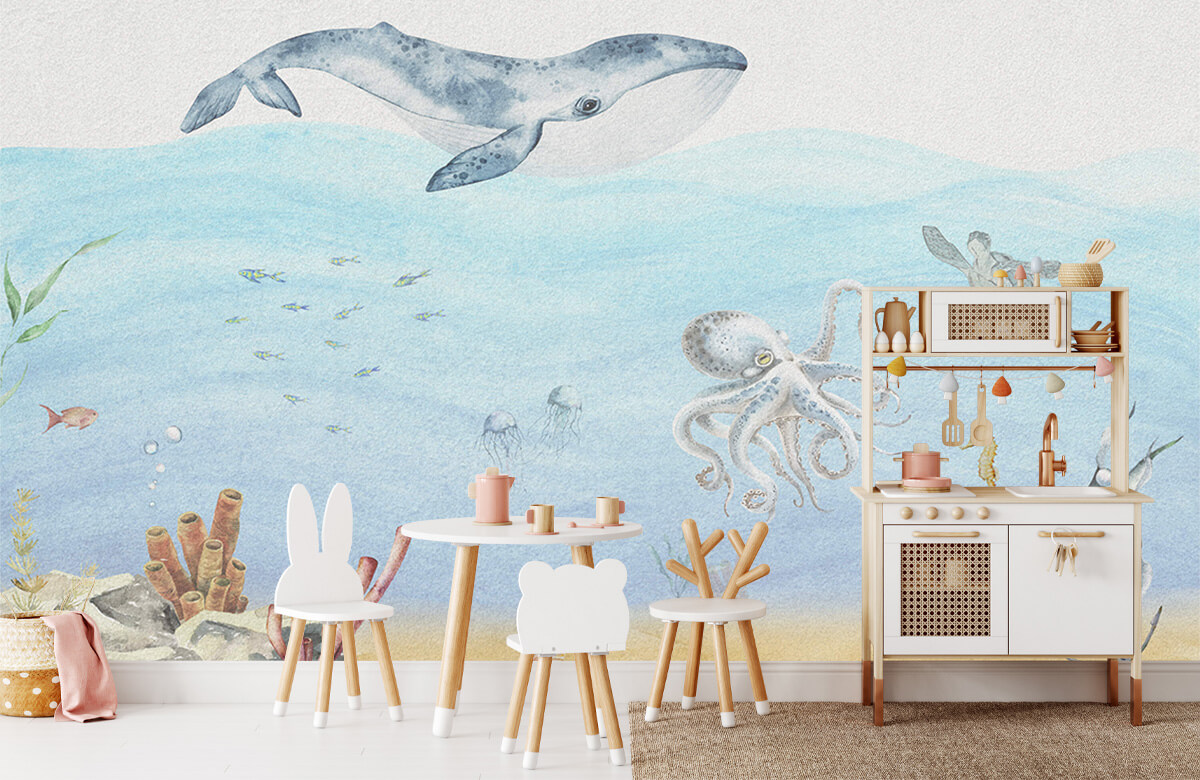 wallpaper Onderwaterwereld met een walvis 8