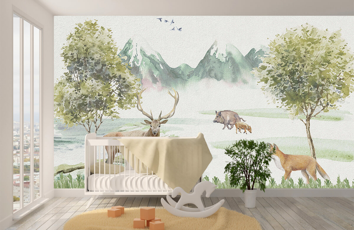 wallpaper Kleurrijke bosdieren 4