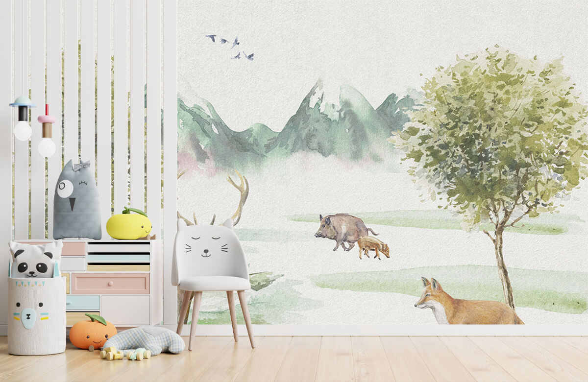 wallpaper Kleurrijke bosdieren 5