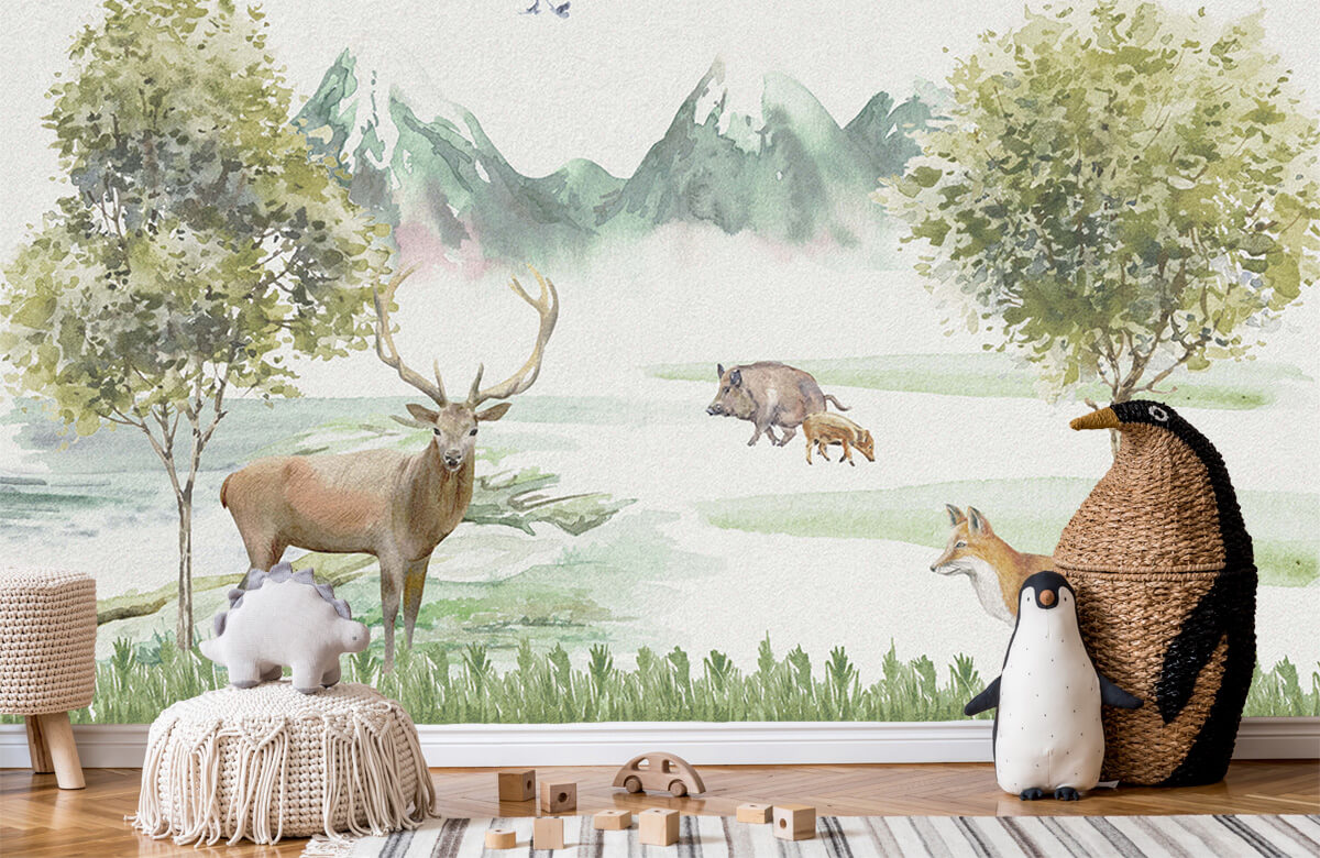 wallpaper Kleurrijke bosdieren 9