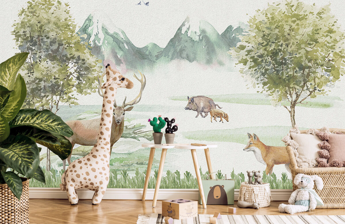 wallpaper Kleurrijke bosdieren 10