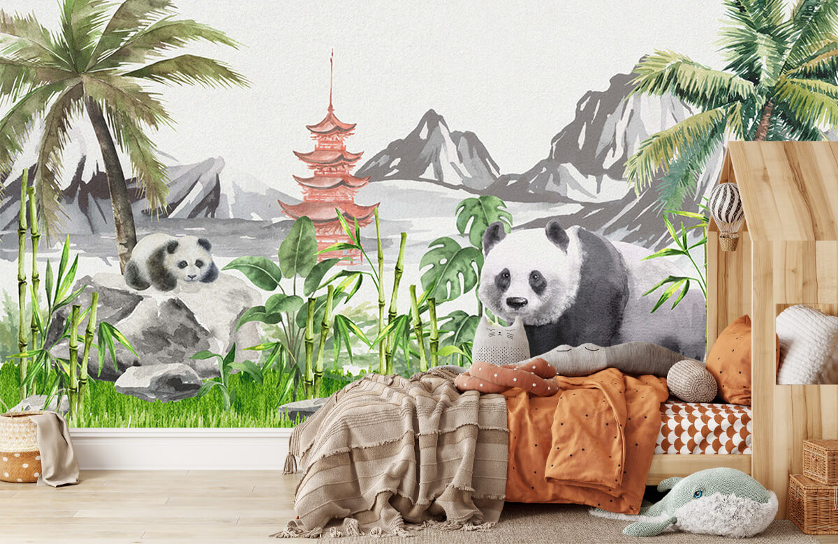 wallpaper Panda's in bamboo jungle 5