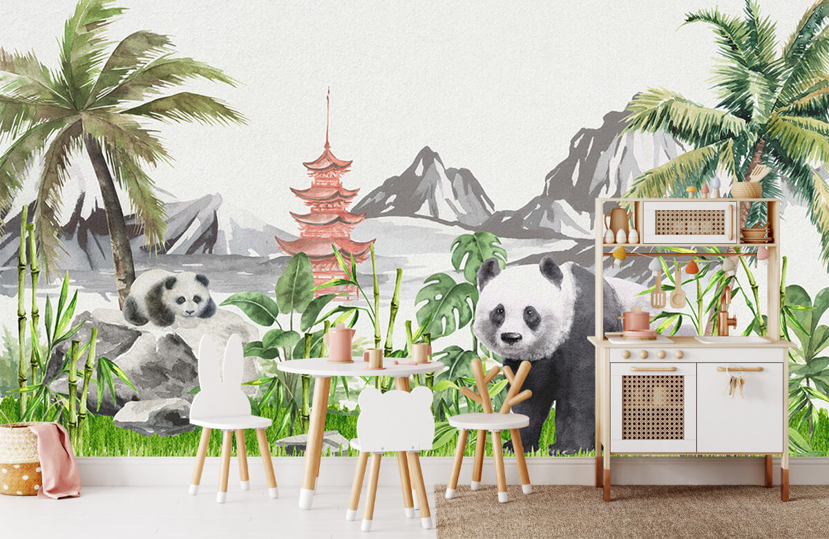 wallpaper Panda's in bamboo jungle 8