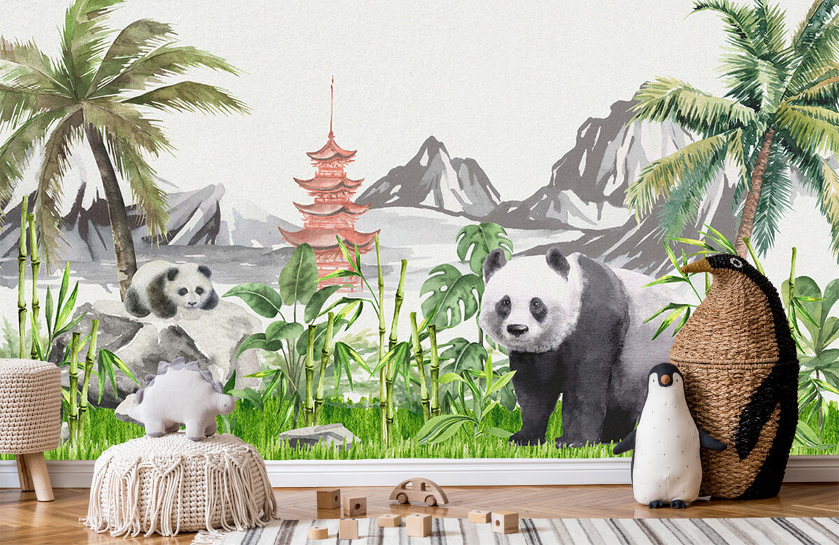 wallpaper Panda's in bamboo jungle 9