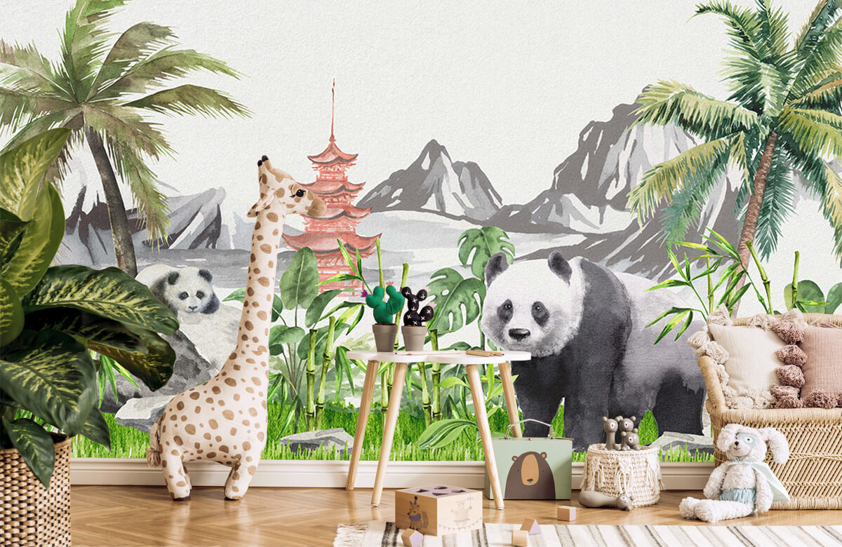 wallpaper Panda's in bamboo jungle 10