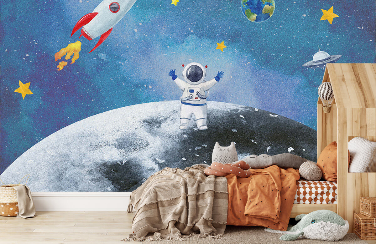 wallpaper Astronaut op de Maan 5