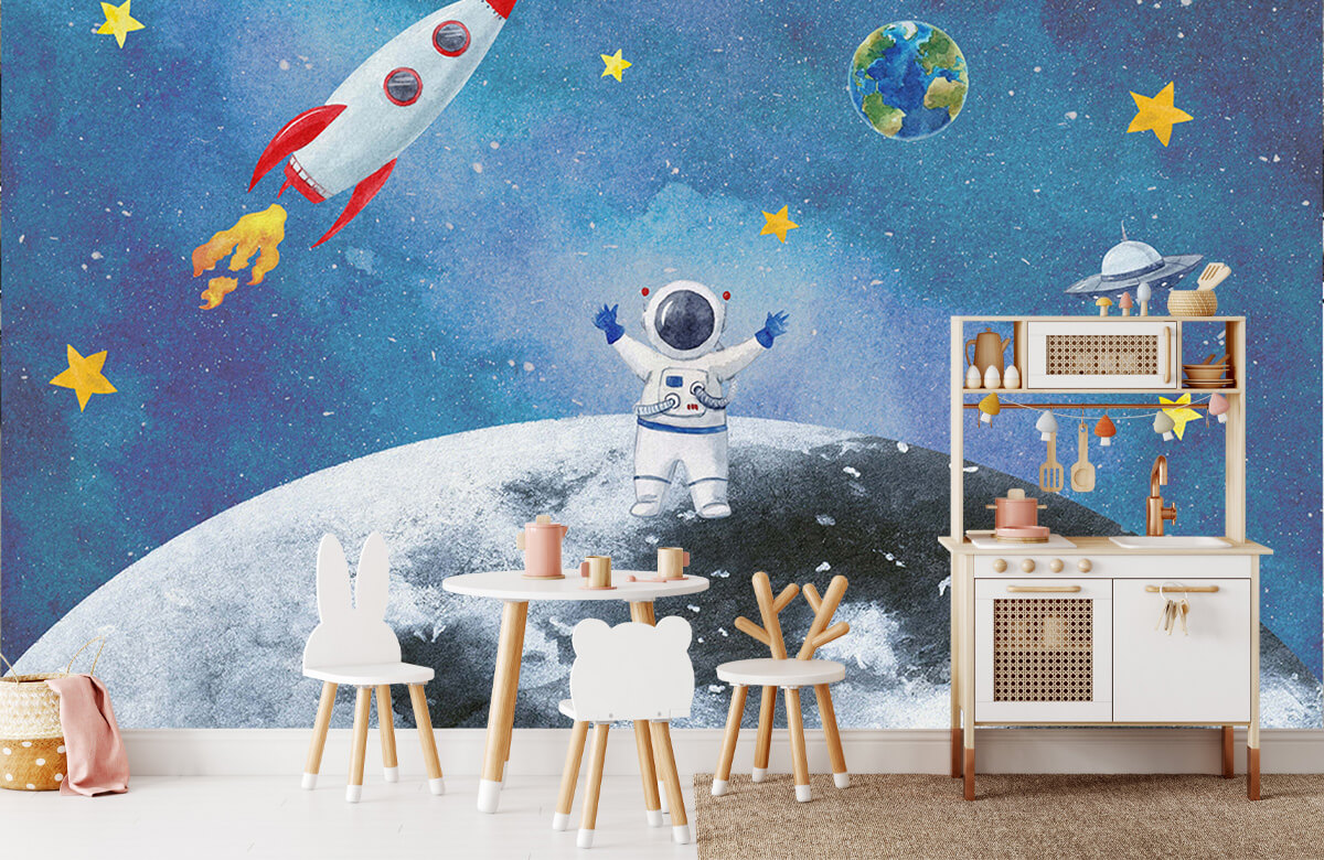 wallpaper Astronaut op de Maan 8