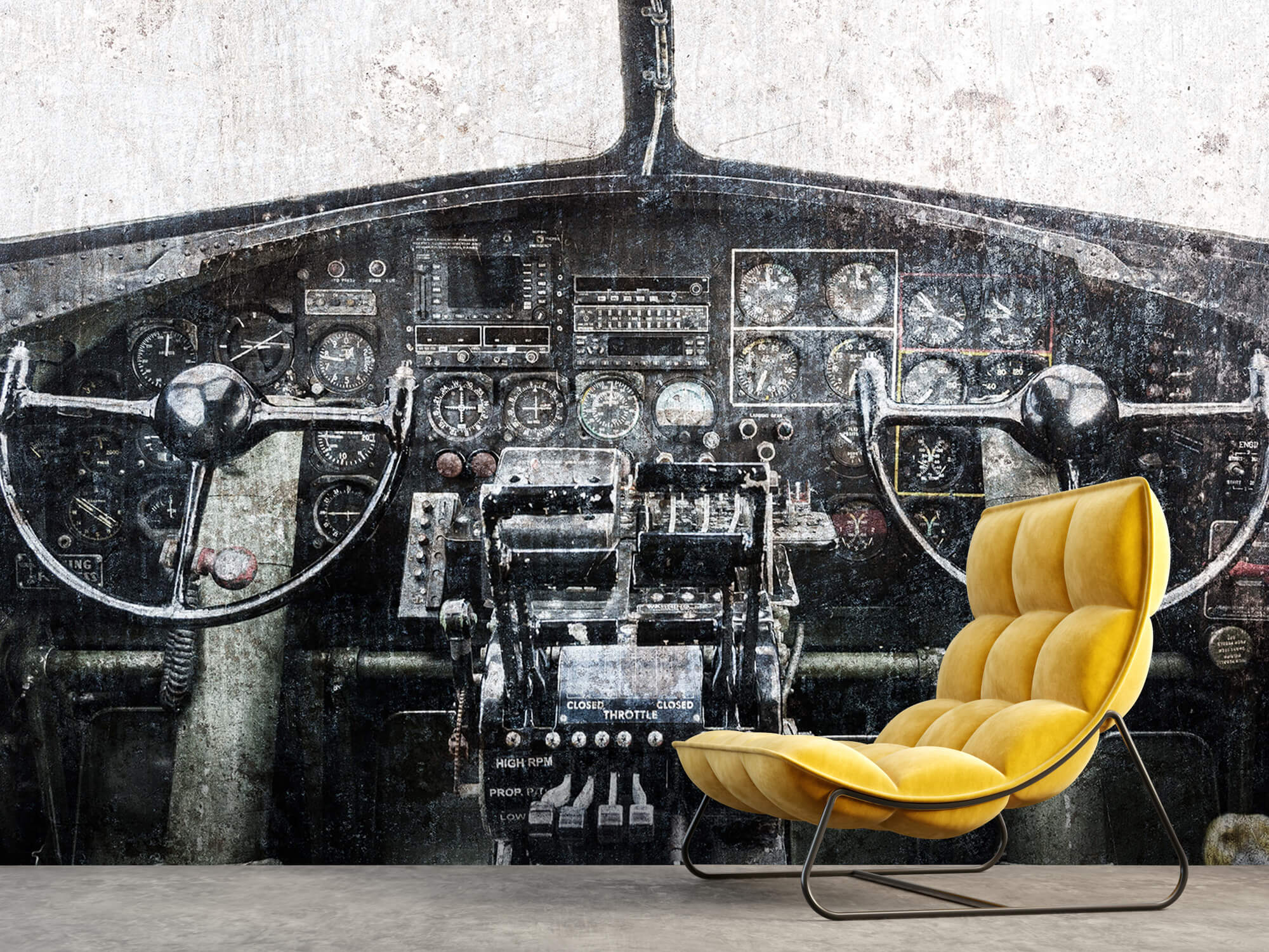 wallpaper Vintage vliegtuig cockpit 5