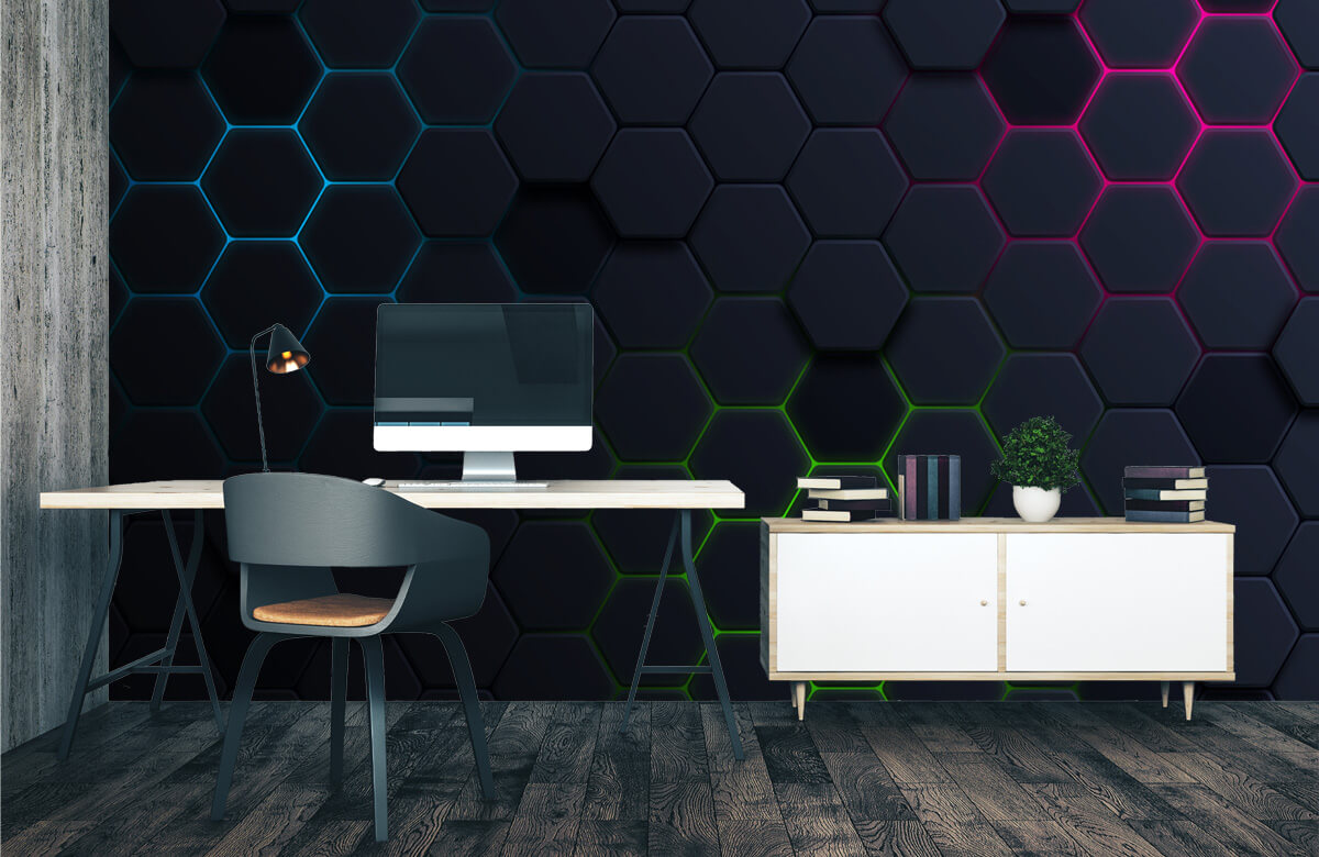 wallpaper Lichtgevende hexagons 1