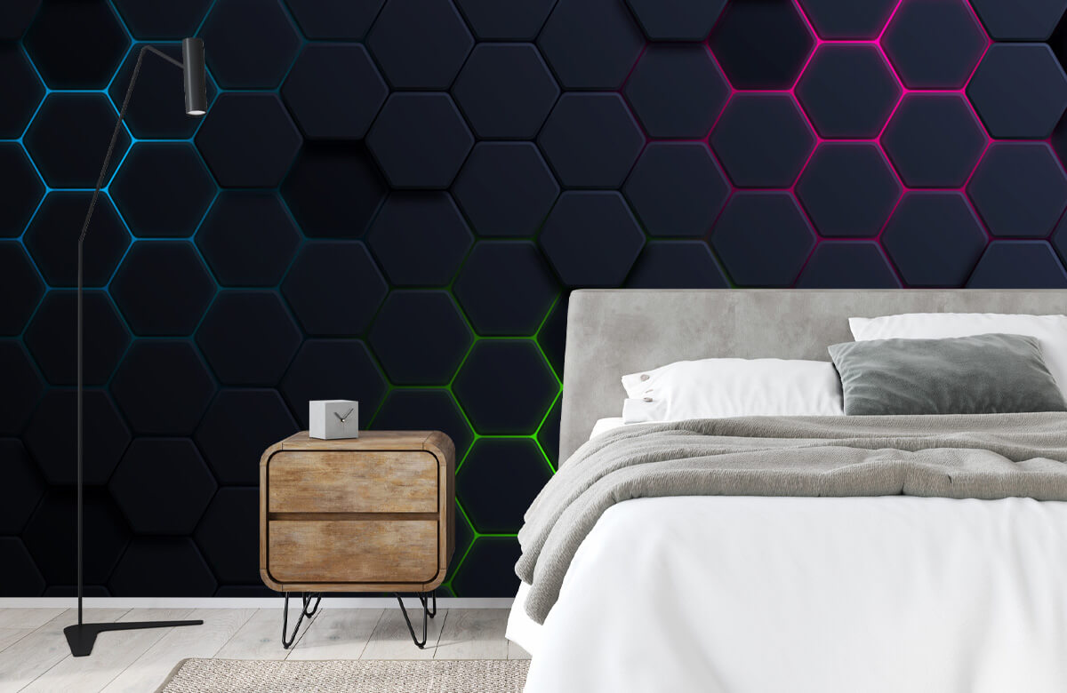 wallpaper Lichtgevende hexagons 3