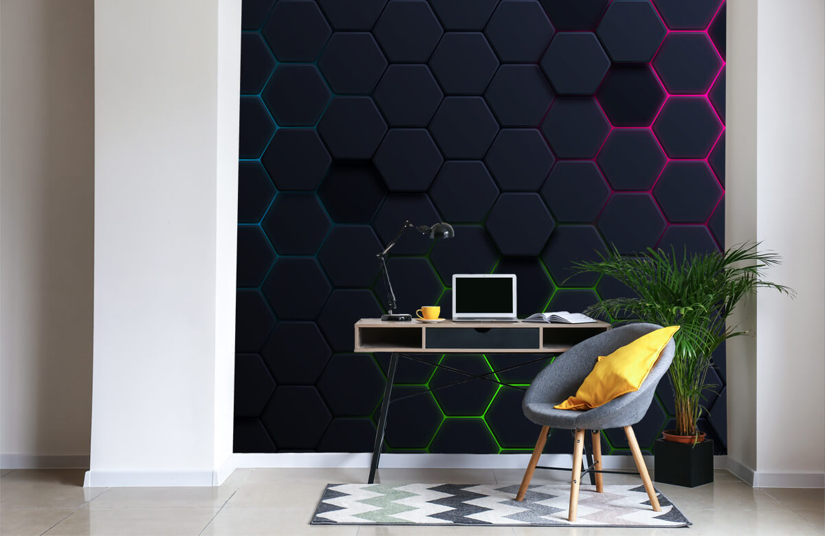 wallpaper Lichtgevende hexagons 4