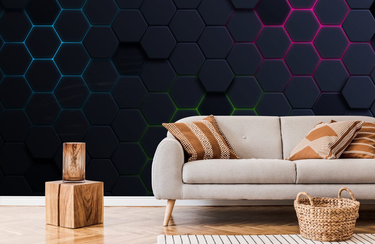wallpaper Lichtgevende hexagons 6