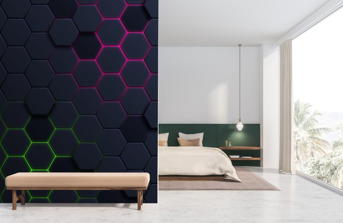 wallpaper Lichtgevende hexagons 8