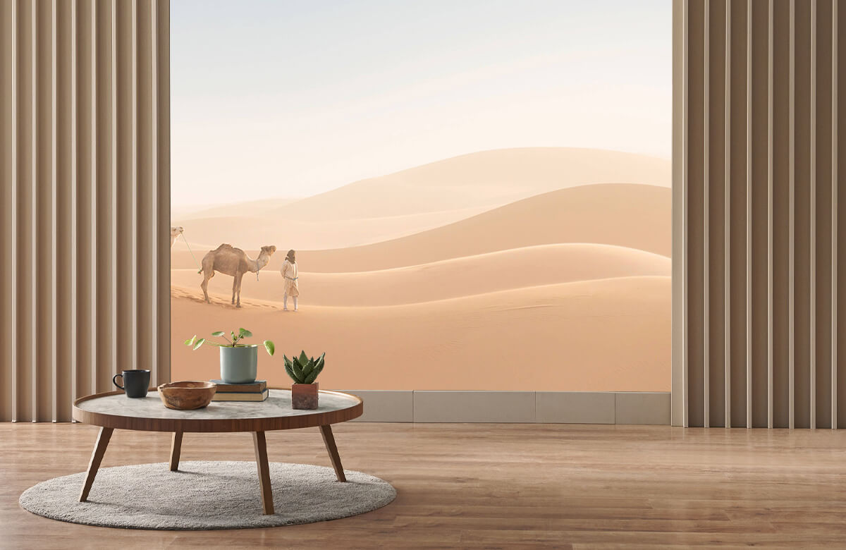 wallpaper Nomade met zijn kamelen 2