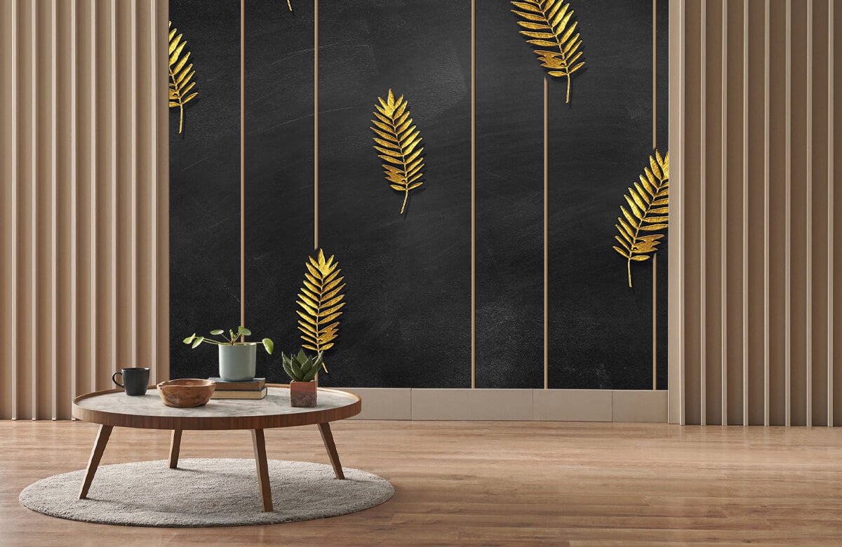 wallpaper Gouden tropische bladeren 2