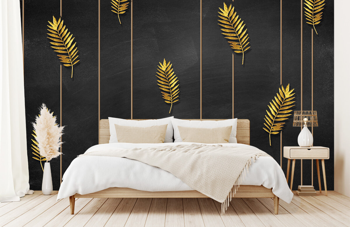 wallpaper Gouden tropische bladeren 5