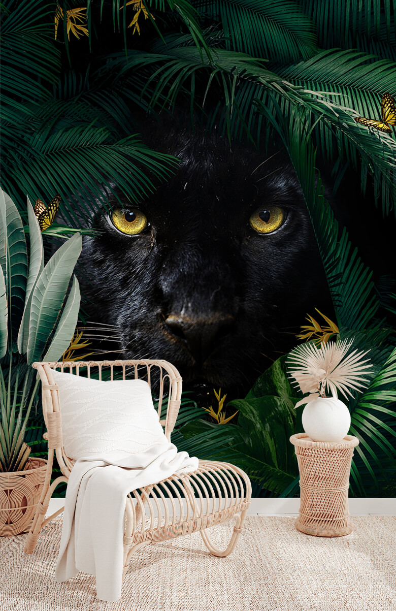 wallpaper Jungle Panther Portret 3