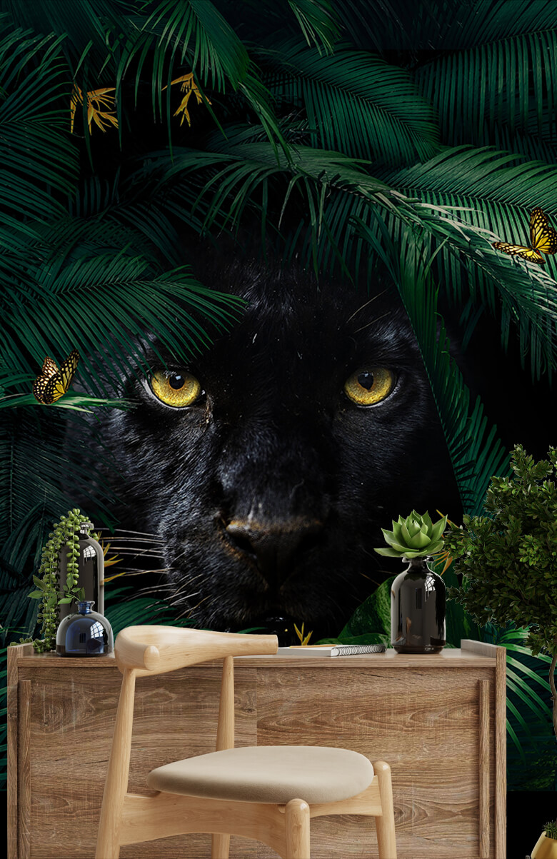 wallpaper Jungle Panther Portret 6