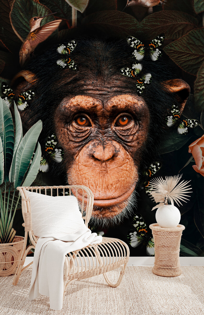 wallpaper Tropical Chimpanzee Portret 3