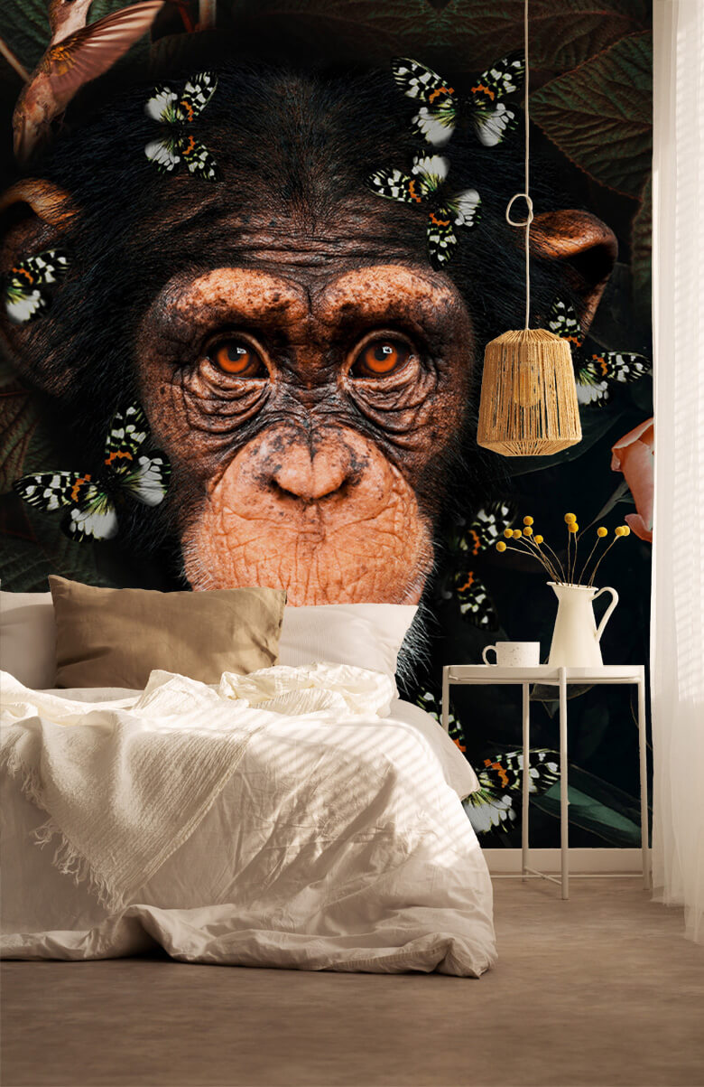 wallpaper Tropical Chimpanzee Portret 4