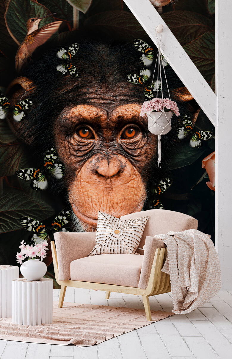 wallpaper Tropical Chimpanzee Portret 5